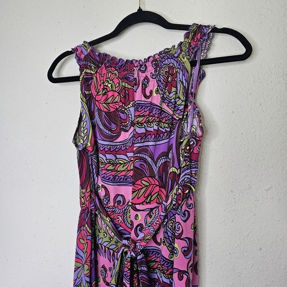 Madison Leigh Colorful Paisley‎ Maxi Dress Womens 14 Sleeveless Summer Retro - Picture 9 of 12